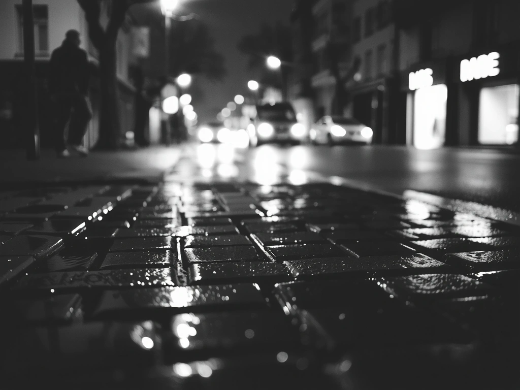 Reflet urbain nocturne sur le Boulevard des Capucines