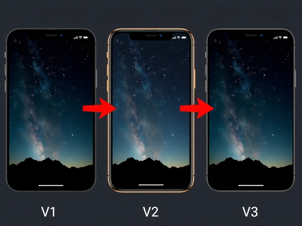 Série de prototypes montrant l'évolution de l'interface
